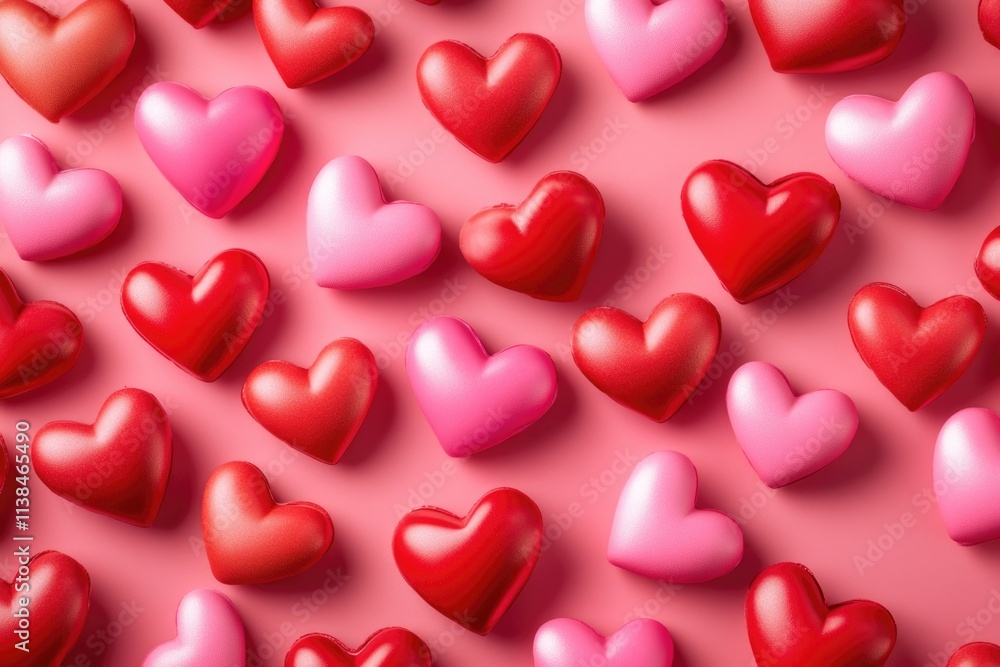 A pink background filled with many red and pink hearts A pink background filled with many red and pink hearts