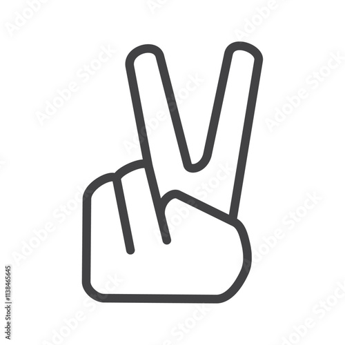 Victory icon Logo symbol outline set