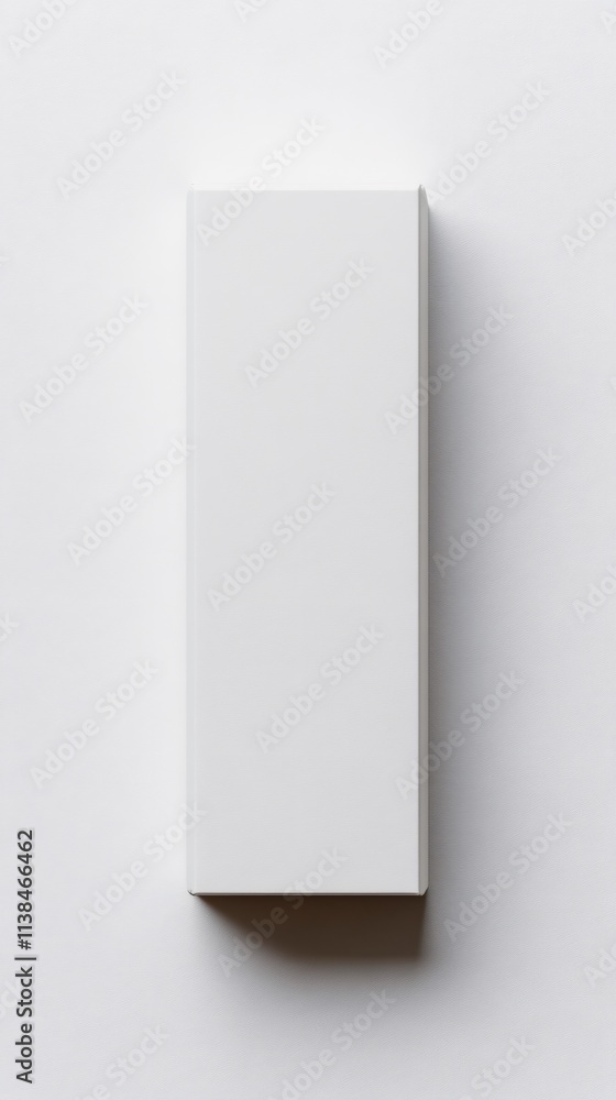 Clean and simple product mockup of a white paper box packaging on a white background, perfect for displaying branding or design Clean and simple product mockup of a white paper box packaging on a white background, perfect for displaying branding or design