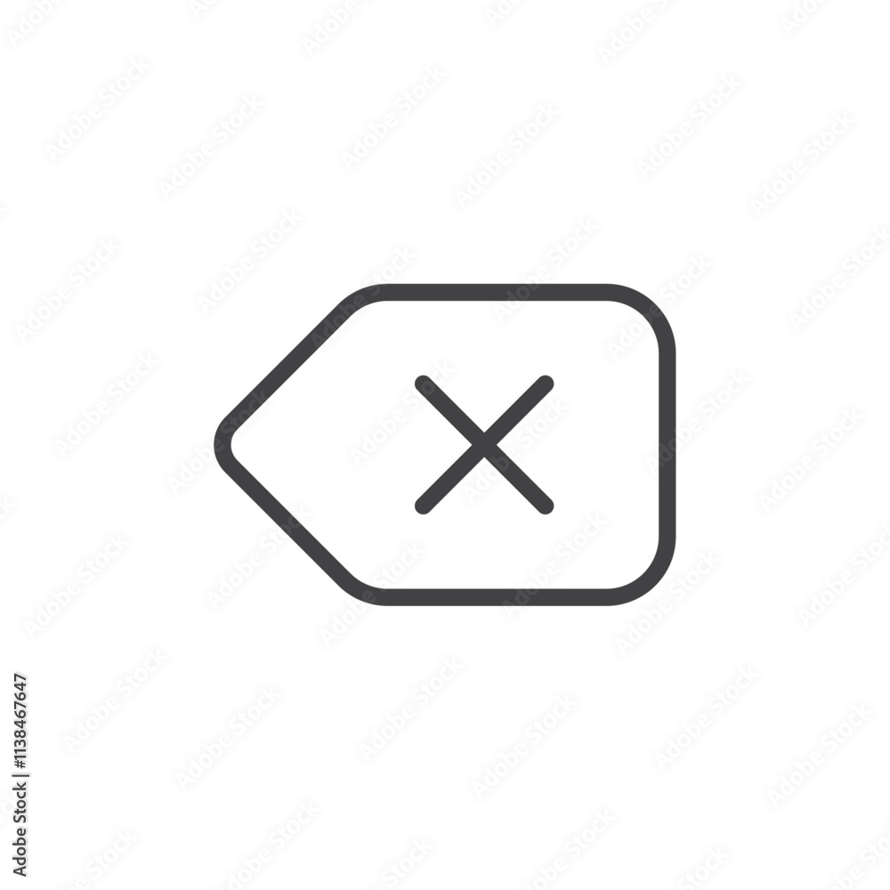 Backspace icon Logo symbol outline set Backspace icon Logo symbol outline set
