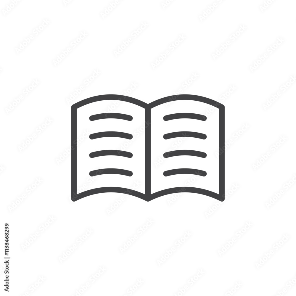 Book text icon Logo symbol outline set Book text icon Logo symbol outline set