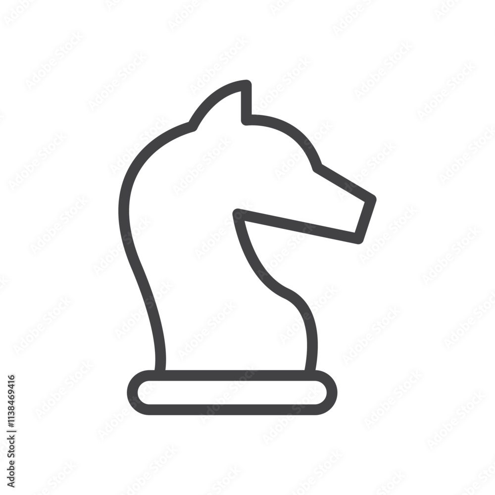 Chess horse icon Logo symbol outline set Chess horse icon Logo symbol outline set