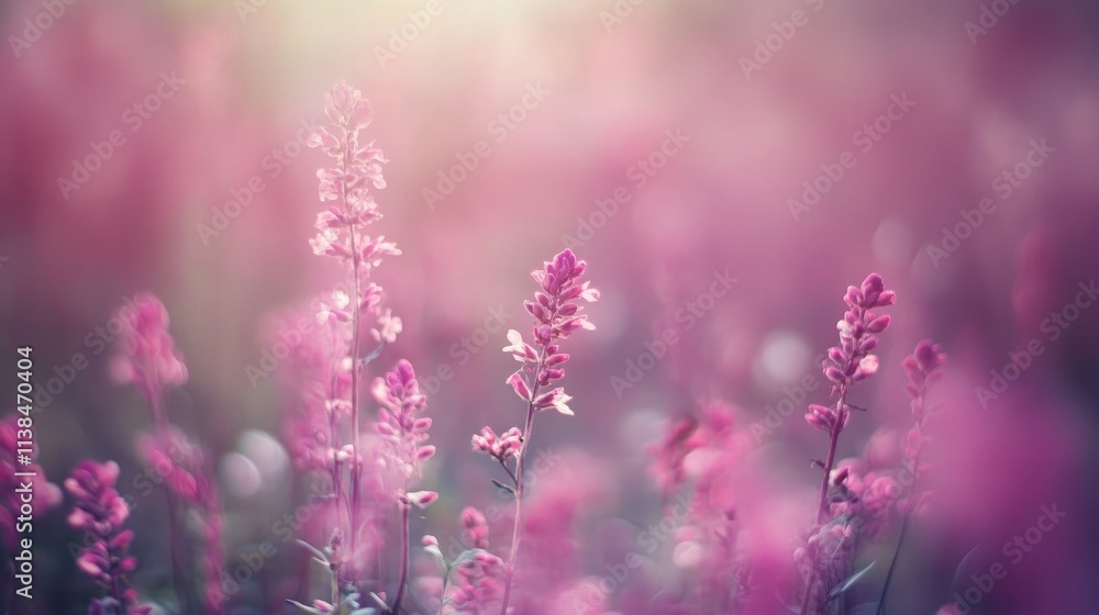 Obraz premium soft focus floral background with vintage hues and delicate pink blooms creating a serene and dreamy atmosphere for design projects
