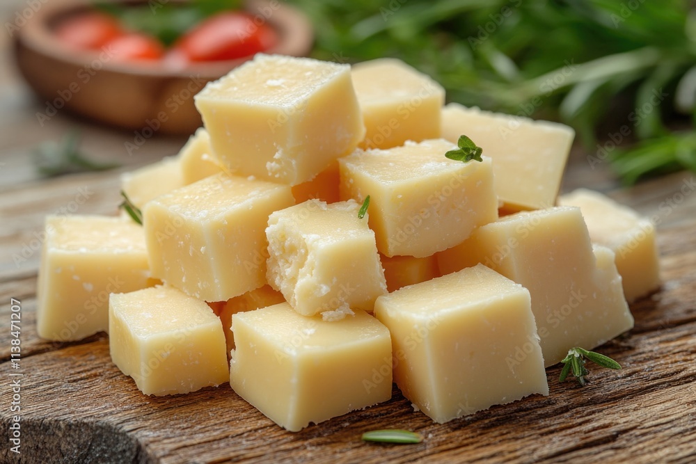 A single serving of cheese sits atop a rustic wooden cutting board A single serving of cheese sits atop a rustic wooden cutting board