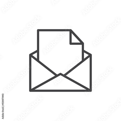 Envelope icon Logo symbol outline set