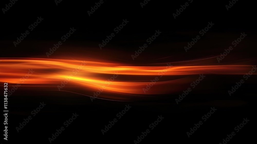 © Rizvan - Abstract glowing orange and red flame wave texture on a dark background for design and artistic backgrounds or heat related themes