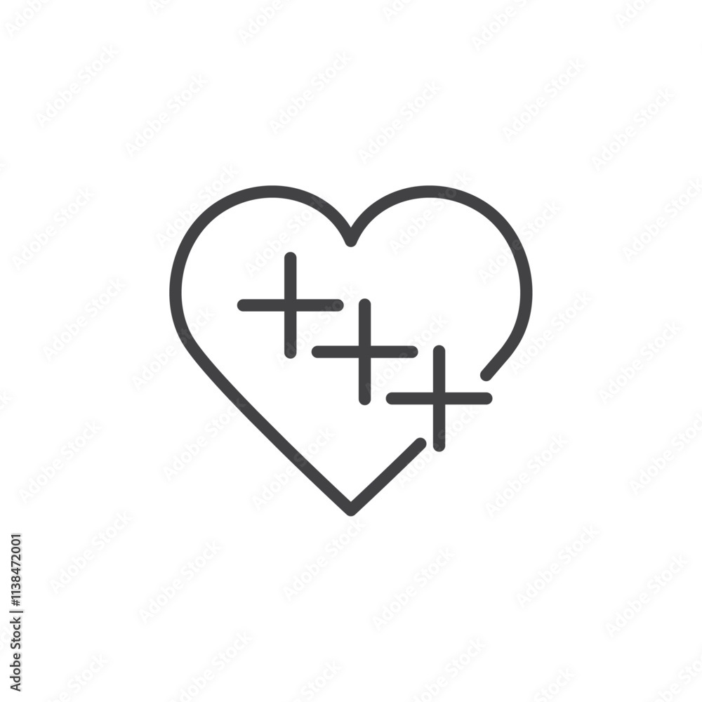 Health plus icon Logo symbol outline set
