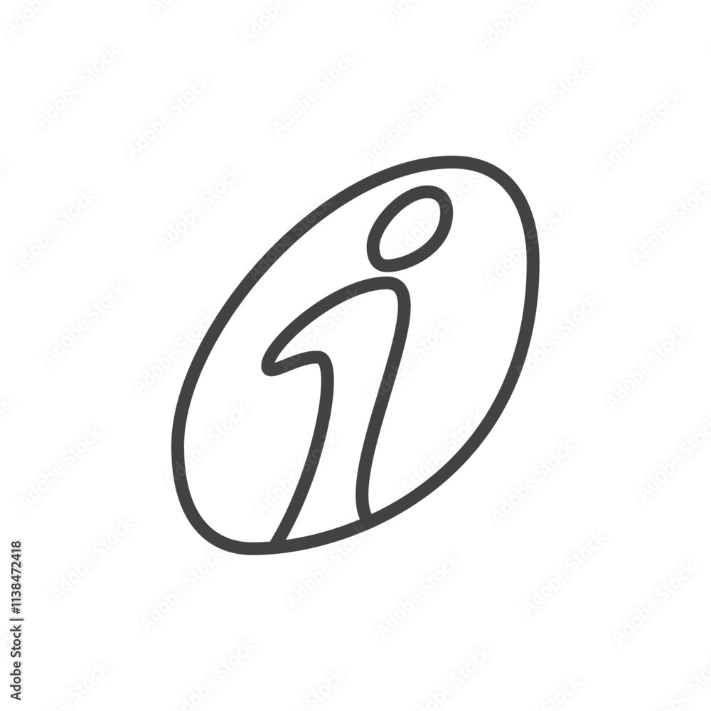 Info icon Logo symbol outline set