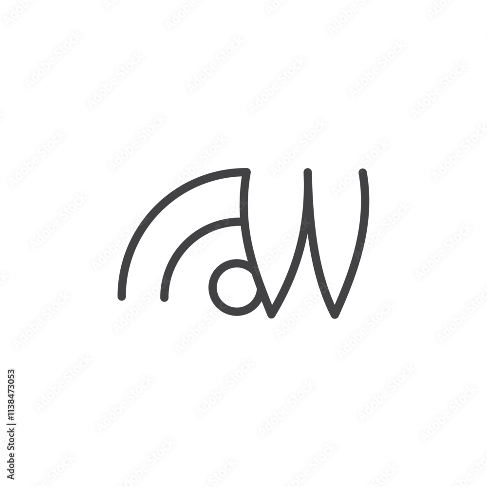 Obraz premium Iw scan icon Logo symbol outline set