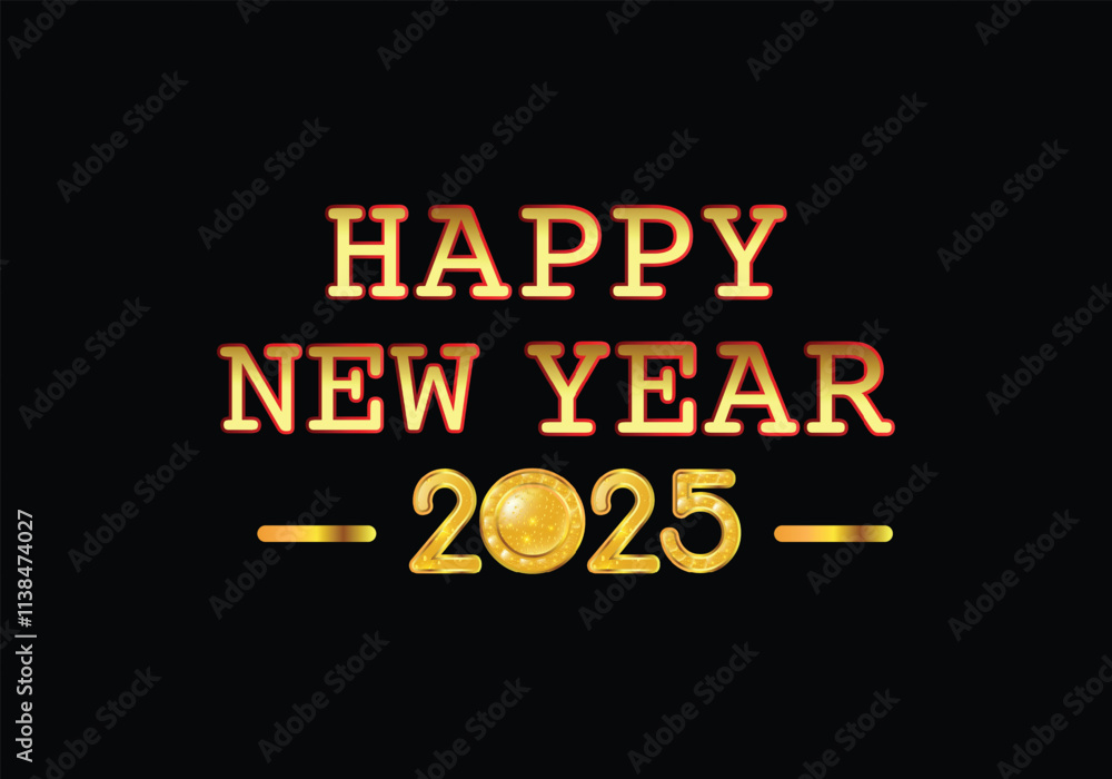 Happy New Year 2025 text design. Vector illustration Happy New Year 2025 text design. Vector illustration
