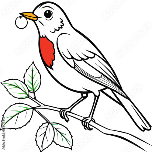 Wallpaper Mural A bird is perched on a branch Torontodigital.ca