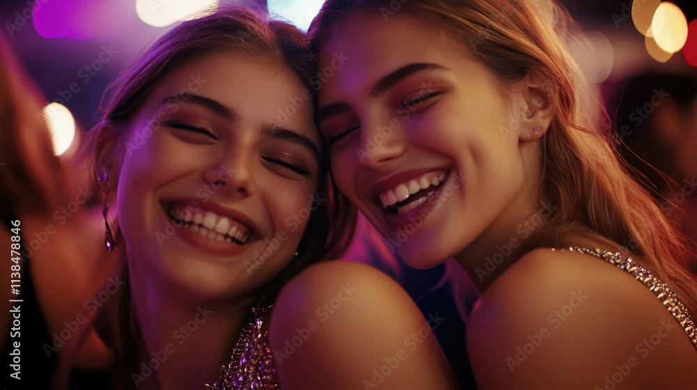 Two women showing affection and friendship with a warm hug Two women showing affection and friendship with a warm hug
