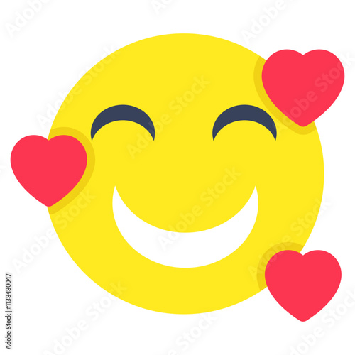 A beautiful design icon of love emoji