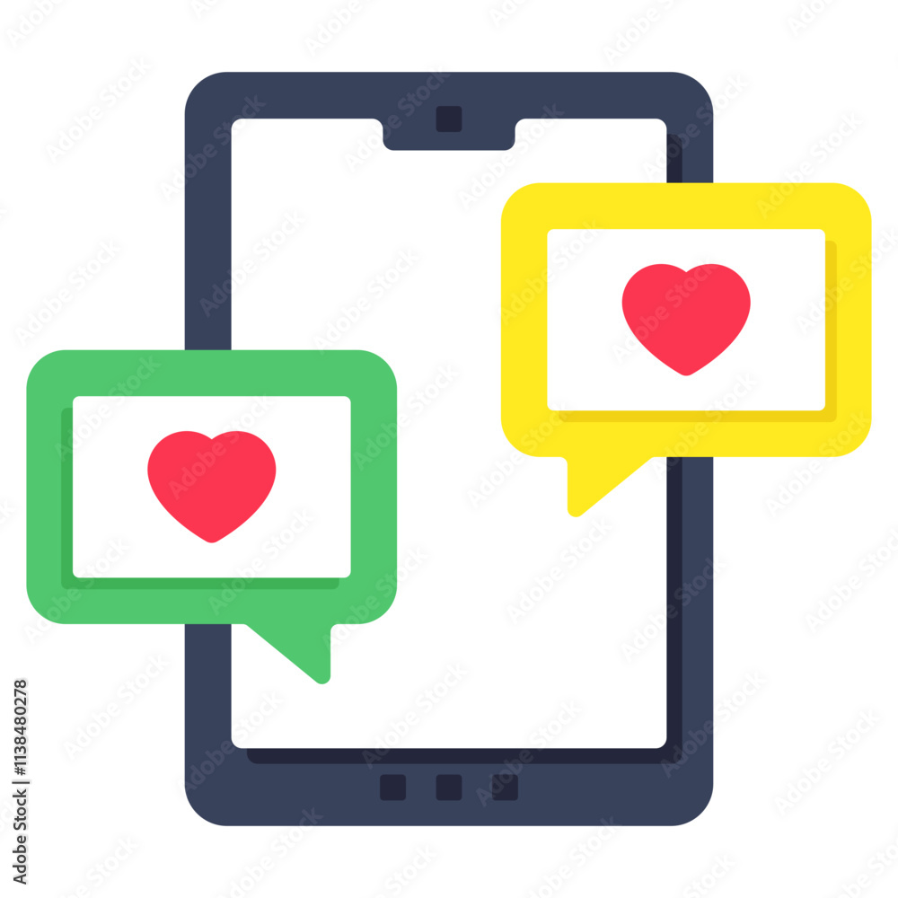 A perfect design icon of mobile love chat A perfect design icon of mobile love chat
