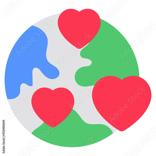 Premium download icon of global love