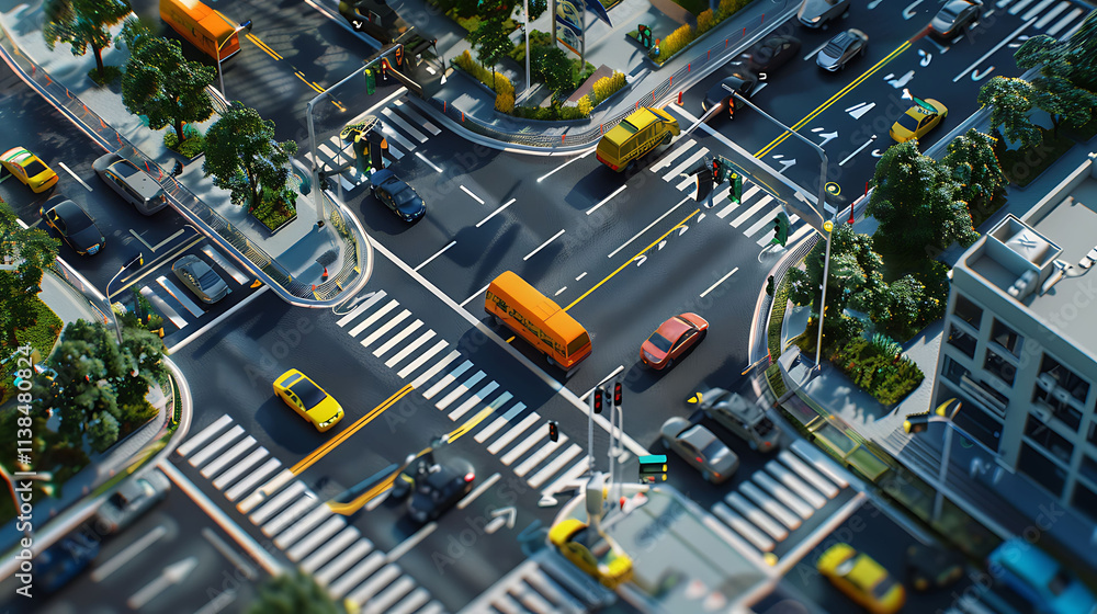 A smart city traffic control system with AI monitoring in real time, A smart city traffic control system with AI monitoring in real time,