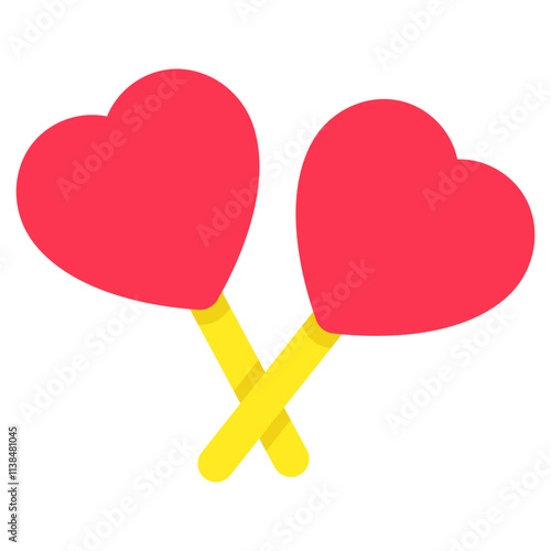 A unique design icon of heart lollipops