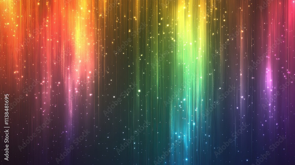 Colorful abstract light display featuring vertical rainbow gradients and sparkling effects in a digital design Colorful abstract light display featuring vertical rainbow gradients and sparkling effects in a digital design