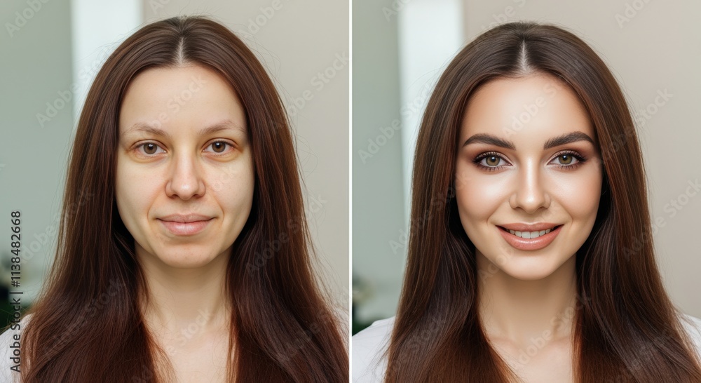 Transformation before and after makeup for young caucasian female beauty revolution Transformation before and after makeup for young caucasian female beauty revolution