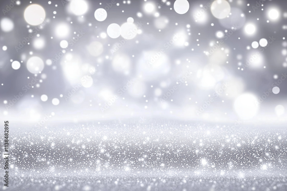 Fototapeta premium Abstract cream background with blurry festival lights and outdoor celebration bokeh