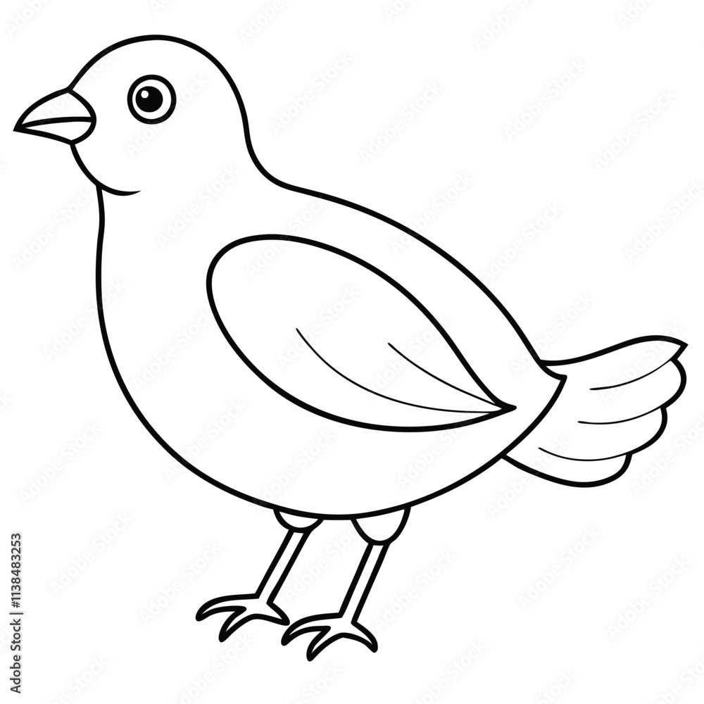 Obraz premium A cute bird vector art line for coloring pages