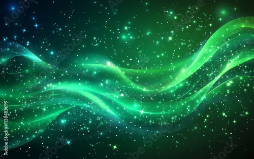 Emerald Green Cosmic Waves ...