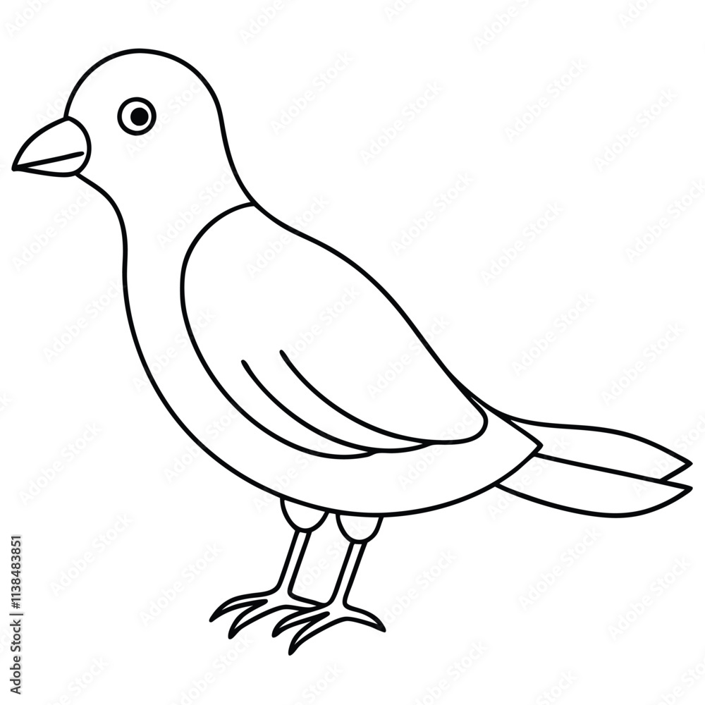 Obraz premium A cute bird vector art line for coloring pages