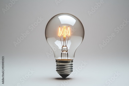 A light bulb that has been turned on, brightening the surrounding area