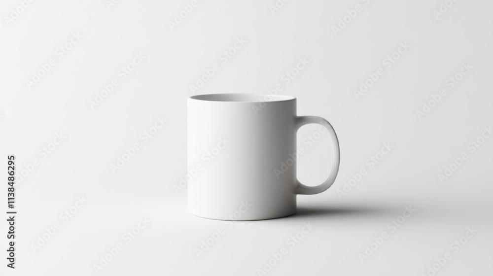Obraz premium White Mug Mockup on White Background