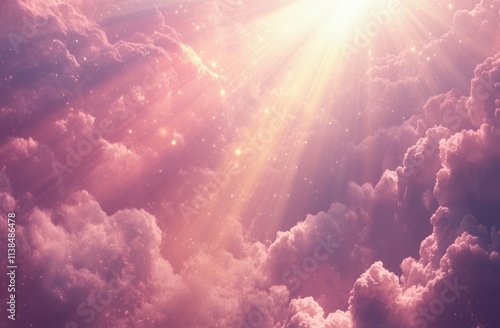 Heavenly Pink Clouds Illumi...