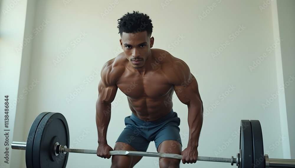 man with a torso in the gym man with a torso in the gym