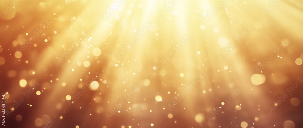 Golden Light Rays and Sparkling Dust Background Golden Light Rays and Sparkling Dust Background