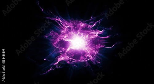 Abstract Purple Energy Sphe...