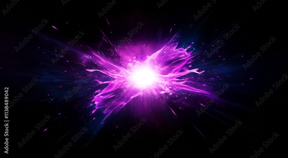 Abstract Purple And Blue Energy Explosion