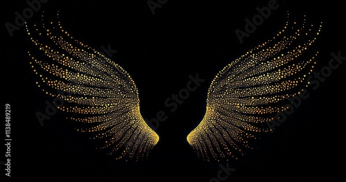 Golden Sparkle Wings Agains...
