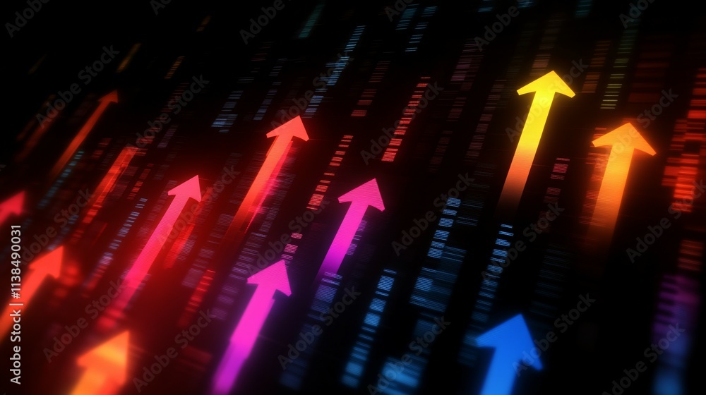 custom made wallpaper toronto digitalNeon Arrows Ascent Digital Growth Progress