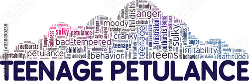 Teenage Petulance word cloud conceptual design isolated on white background.