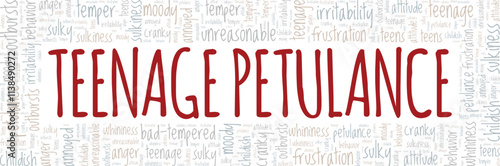 Teenage Petulance word cloud conceptual design isolated on white background.