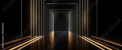 Illuminated Corridor With G...