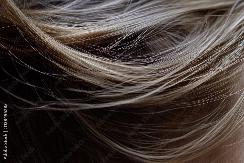 Naklejka premium A close-up shot of a woman's blonde hair, great for beauty or fashion concepts