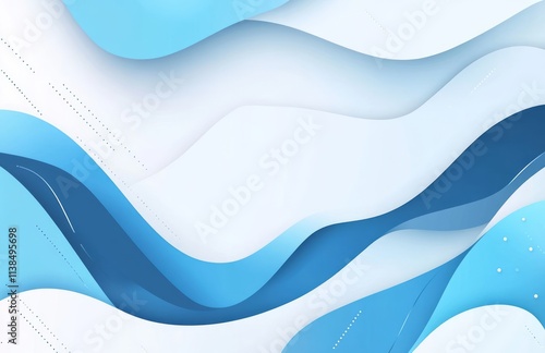 Abstract Blue and White Wav...