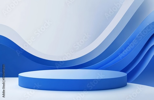 Abstract Blue Wave Backgrou...