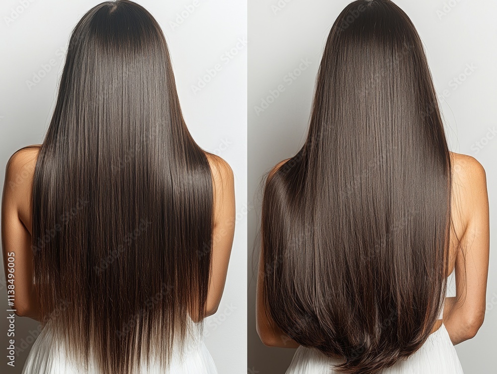 Long, Straight, Brown Hair - Before and After Hair Treatment Long, Straight, Brown Hair - Before and After Hair Treatment