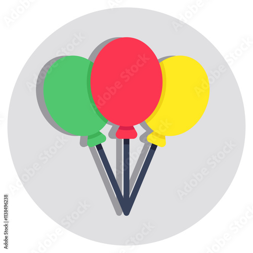 Balloons icon, decorative accessory photo