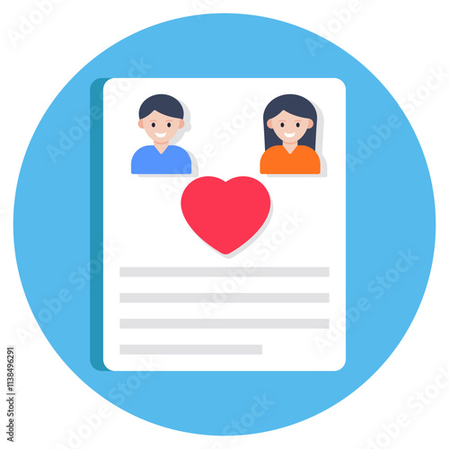 Editable design icon of marriage contract