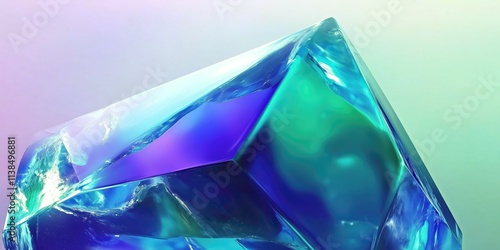 Wallpaper Mural lose-up of a glowing crystal with vibrant blue, cyan, and purple hues. Torontodigital.ca