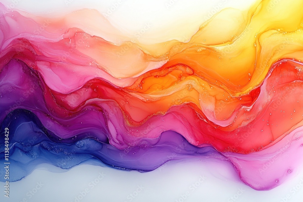 Obraz premium A vibrant wave of colorful liquids