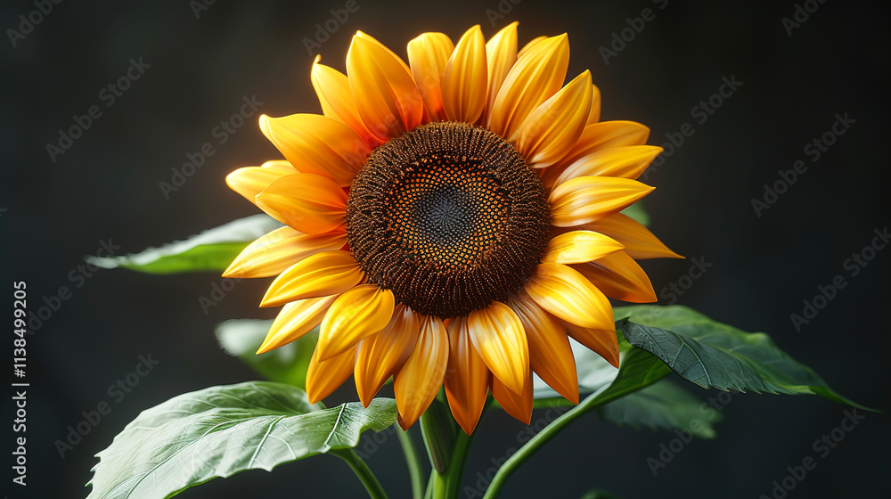 Obraz premium 3D Realistic Vibrant Sunflower Blooming 