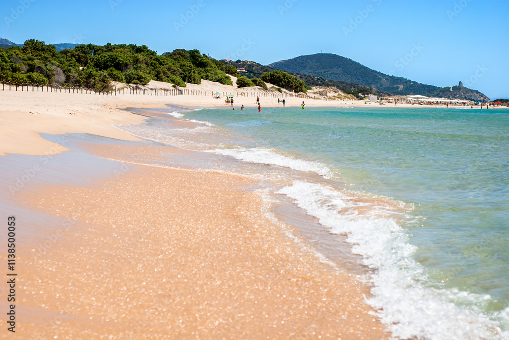 Sardegna, splendida spiaggia di Su Giudeu, a Domus de Maria, Italia, Europa occidentale Sardegna, splendida spiaggia di Su Giudeu, a Domus de Maria, Italia, Europa occidentale