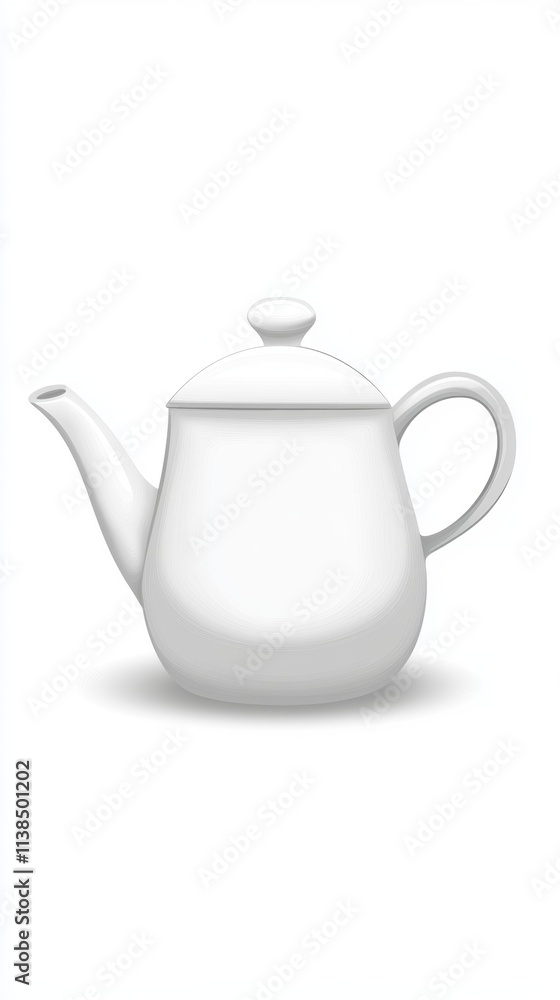 White Teapot Isolated on White Background White Teapot Isolated on White Background